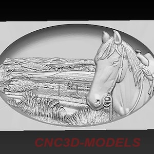 3D STL Modell für CNC-Fräser Holzgravierer Schnitzmaschine Relief Artcam Aspire Vcarve cnc Files Farm Pferd Liebe Tier Panel ZG305