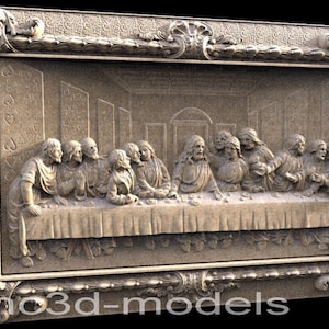 Jesus Christ The Last Supper religion icons 3D STL Model for CNC Router Engraver Carving Machine Relief Artcam Aspire cnc files 050