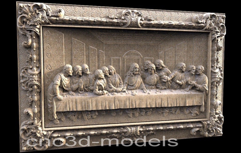 3D STL* Model for CNC Router Engraver Carving Machine Relief Artcam Aspire cnc files JESUS Christ The Last Supper religion icons 050