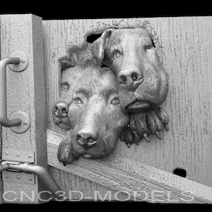 3D Dogs STL Model, CNC Router wood Carving Machine Aspire Vcarve G133