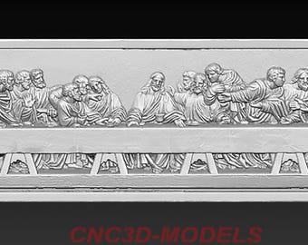 Jesus Last Supper 3D STL Model for CNC Router Wood Carving Engraving ZG493