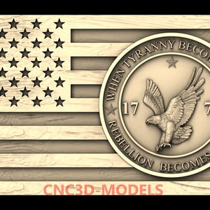 3D STL Modelle für CNC-Fräser Holzschnitzmaschine Artcam Aspire cnc Wenn Tyrannei Gesetz wird Vcarve Amerikanische Flagge Textur des alten Holzes M507