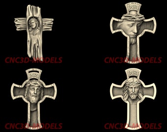 Model 3D STL krzyża Jezusa Chrystusa, rzeźbienie CNC (4 szt.) N224
