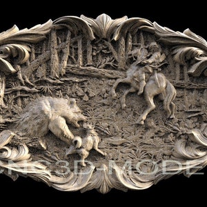 3D STL Modell für CNC-Fräser Engraver Carving Machine Relief Artcam Aspire cnc-Dateien Jagdtier H218