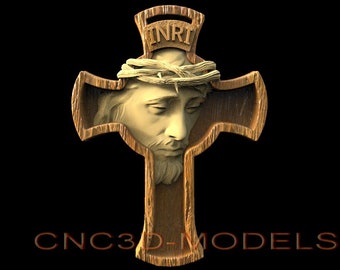Krzyż Jezusa Chrystusa, model 3D STL, grawerka CNC, relief Artcam Aspire D523
