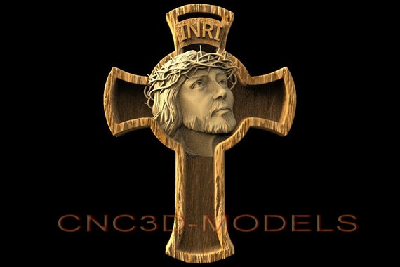 Jesus Christ Cross 3D Relief Model for cnc router wood (STL Download) D524