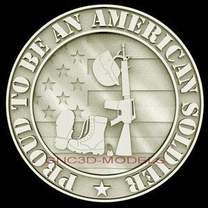 Modelo 3D STL para máquina de tallado y grabado CNC, enrutador, relieve, archivos CNC Artcam Aspire, ejército de los Estados Unidos, D803