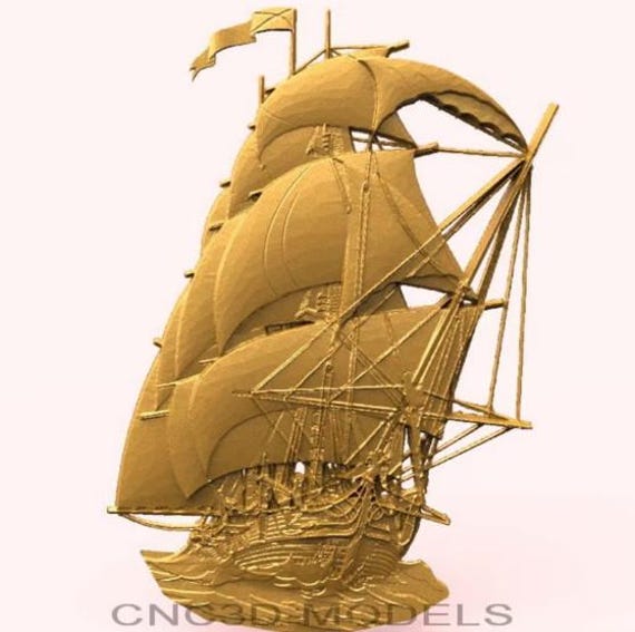 CNCルーター、木彫り用の帆船3D STLモデル 1933 - Etsy 日本
