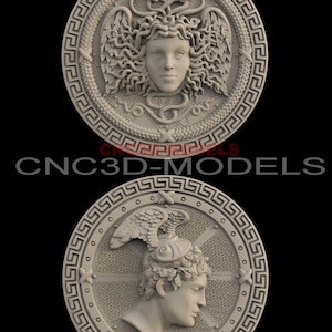 3D STL Model for CNC Router Engraver Carving Machine Relief Artcam Aspire cnc files Medusa gorgona and Perseus IS310