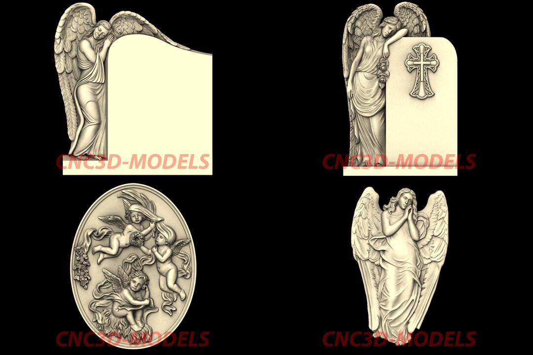 3D Baby Angel Wings STL Model: CNC Router Carving Files - Etsy