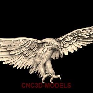 3D STL Model CNC Router Engraver Carving Machine Relief Artcam Aspire cnc file American eagle bird animal Cut3d Vcarve M1139