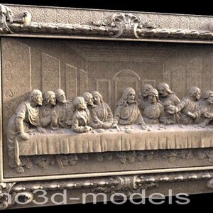 Puede incluir: Una talla tridimensional detallada de La &Uacute;ltima Cena, enmarcada en un marco de madera ornamentado. La talla representa a Jes&uacute;s y sus disc&iacute;pulos reunidos alrededor de una mesa, con intrincados detalles en sus ropas y expresiones faciales.