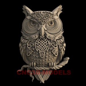3D STL Model for cnc Router Wood Engraver Carving Machine Relief Artcam Aspire CNC files Owl bird animal IS119
