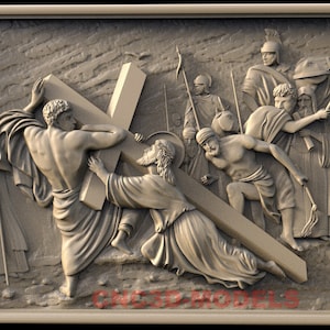 3D STL Model CNC Router Engraver Carving Machine Relief Artcam Aspire cnc Decor Vcarve Jesus Christ Cross Religion Religious Cut3d IS656
