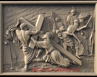 3D STL Model CNC Router Engraver Carving Machine Relief Artcam Aspire cnc Decor Vcarve Jesus Christ Cross Religion Religious Cut3d IS656