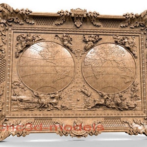 3D STL Modell für CNC-Fräser Engraver Schnitzmaschine Relief Artcam Aspire cnc-Dateien WELTkarte 303