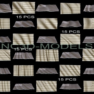 15 Pcs 3D STL Model for CNC Router Engraver Carving Machine Relief Artcam Aspire cnc files Collections USA American Waves Flag D285