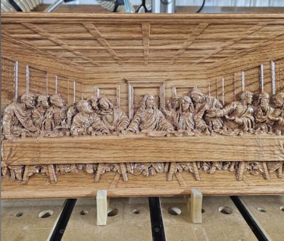 JESUS Christ the Last Supper Religion Relief 3D STL Model CNC