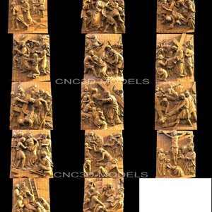14 Pcs 3D STL Model for CNC Router Engraver Carving Machine Relief Artcam Aspire JESUS Christ-the way of the cross big collections  3014