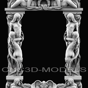 3D STL Model for CNC Router Engraver Carving Machine Relief Artcam Aspire cnc files GIRL Body Frames Mirrors Wall Decoration D10