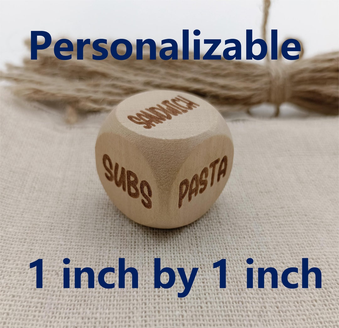Personalized Food Dice Personalizable Dice Custom Wooden Decision Dice