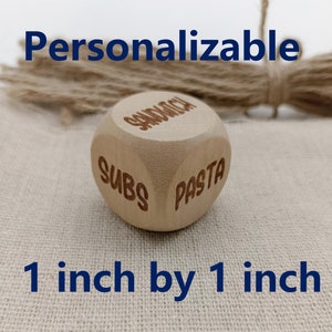 Personalized Food Dice Personalizable Dice Custom Wooden Decision Dice Takeout Decision Restaurant Dice Food Type Dice Gift for Families