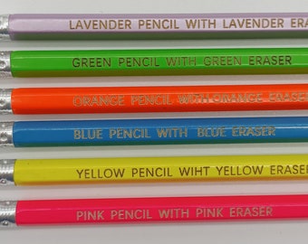 Set of 6 Colorful Grammar Pencil Personalized Pencil Set Custom Pencil Engraved Pencil Gift for Teacher Back to School Gifts Literary Pencil