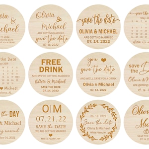 Wooden Save the Date Magnet + Card + Envelope, Personalized Wood Save the Date Magnet, Custom Wedding Magnet, Save the date Calendar magnet