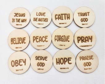 Personalized Bible Verse Worry Token Set, Christian Gift, Faith Worry Coin, Inspirational Word, Pocket Tokens, Do Not Worry About Anything