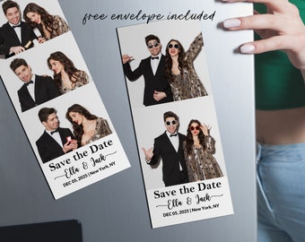 Personalized Photo Save the Date Strip Magnet Custom Photo Save the Date Magnets Best Friends Couples Gift Engagement Photo Fridge Magnets