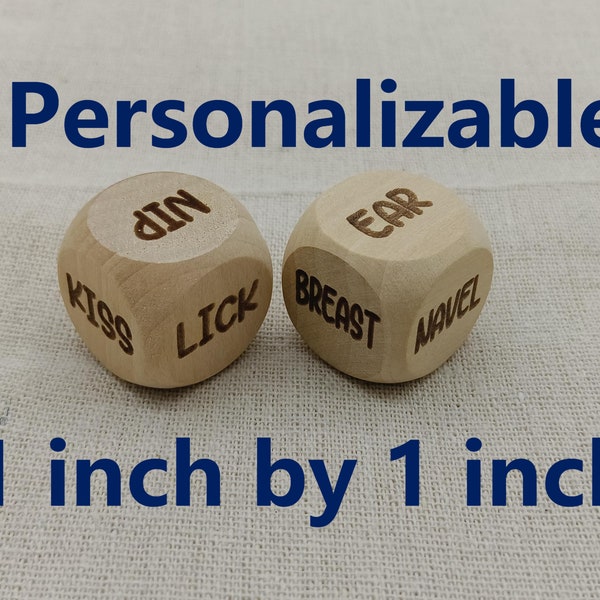 Personalized 2 Naughty Dice Custom Wooden Dice Naughty Adult Sex Dice fun in the bedroom Valentine's Day Wedding Gift for Couple Anniversary