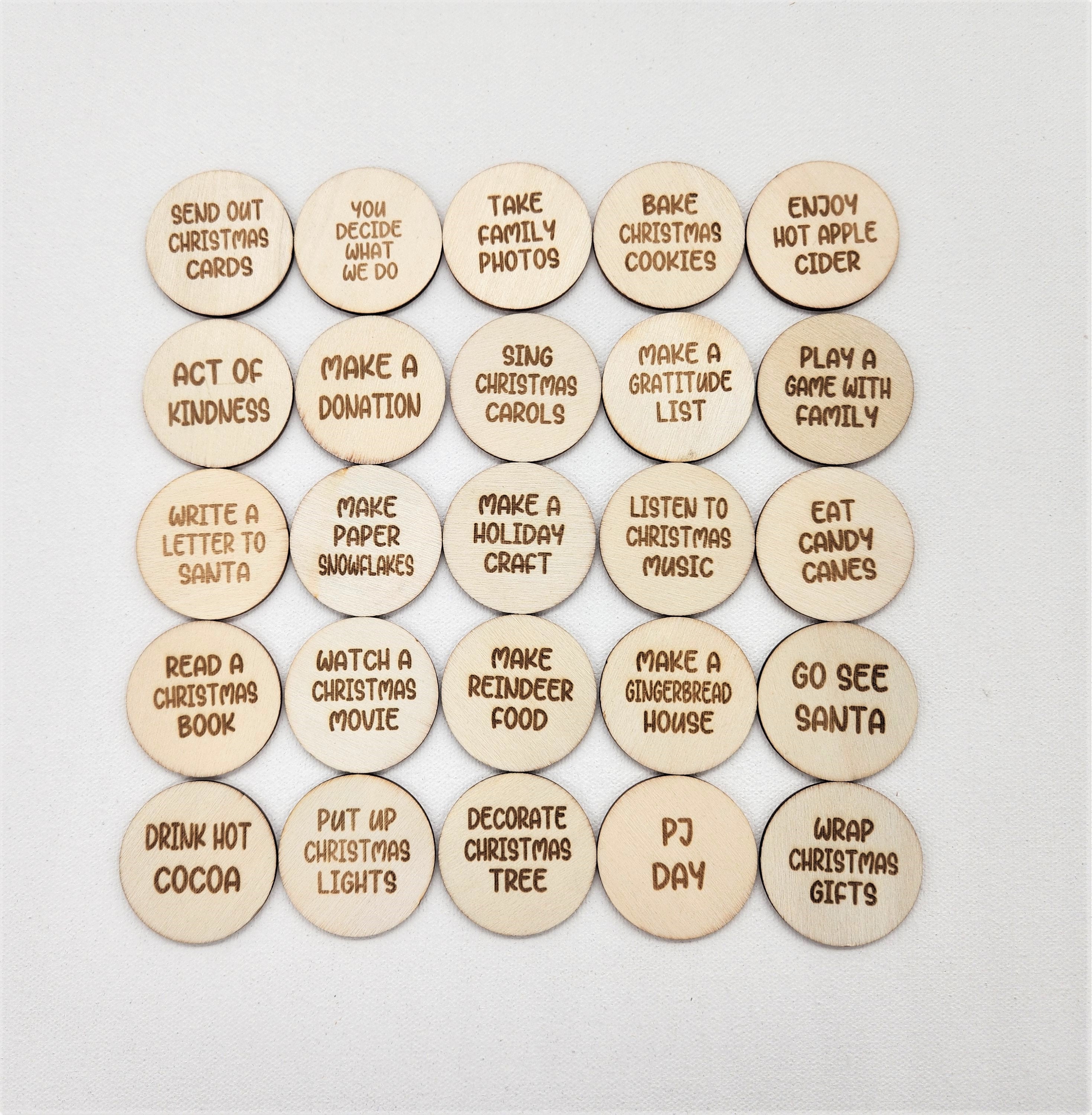 Personalized 25 Christmas Advent Tokens Advent Calendar Christmas Countdown  Christmas Activities Christmas Tokens Christmas Activity Tokens - Etsy