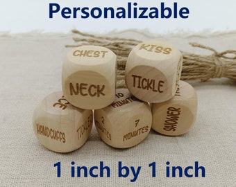 Personalized 5 Naughty Dice Custom Wooden Dice Naughty Adult Sex Dice Anniversary Fun in the Bedroom Valentine's Day Wedding Gift for Couple