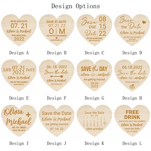 Wooden Heart Save the Date Magnet + Cards, Personalized laser Wood Save the Date Magnet, Custom Wedding Magnet, Save the date Calendar