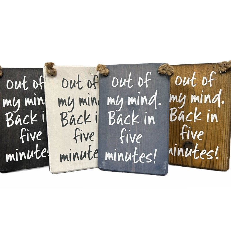 Back in Minutes Sign - Etsy