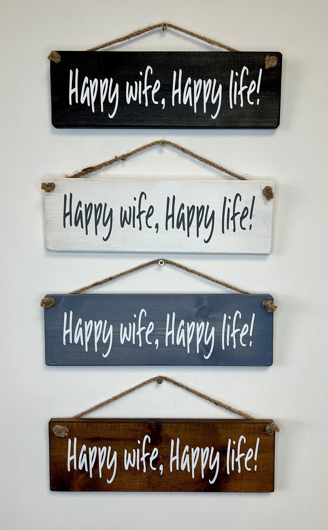 Happy Wife, Happy Life Hanging Wooden Plaque/sign - Etsy