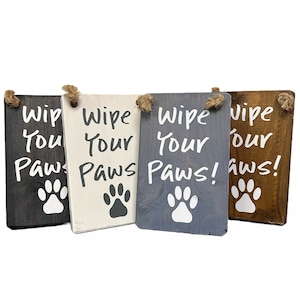 Pulisci la targa/cartello in legno da appendere alla porta delle zampe