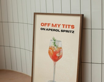 Aperol Spritz Cocktail Print | Cocktail Print | Wall Decor - Premium Matte Paper Poster