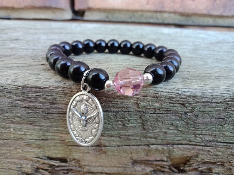 The Holy Spirit Catholic Bracelet Bracelets Catholic Bracelets Holy Spirit Bracelet Beaded Bracelet Crystal Bracelets