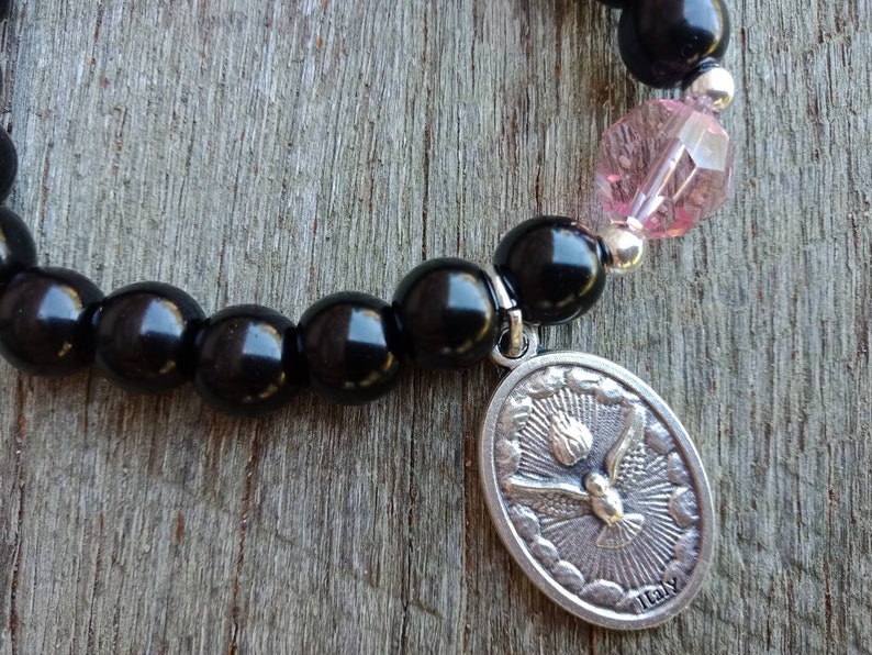 The Holy Spirit Catholic Bracelet Bracelets Catholic Bracelets Holy Spirit Bracelet Beaded Bracelet Crystal Bracelets