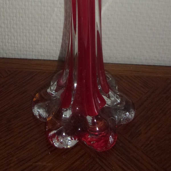 Vase en verre soufflé soliflore ,vase soliflore vintage