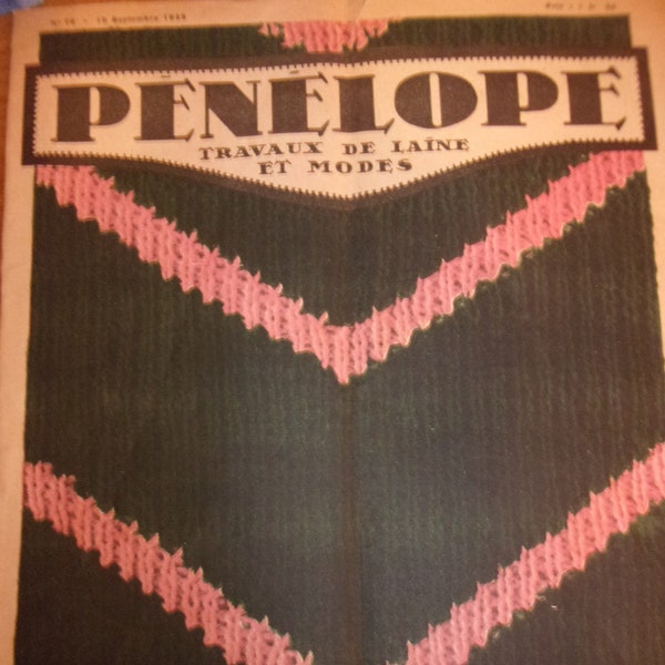 Penelope travaux de laine et modes septembre 1932,magazine féminin vintage 1932
