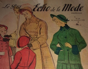 The little echo of fashion September 26, 1948, vintage women's magazine