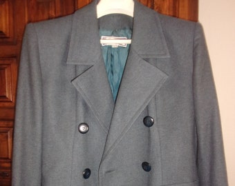 YVES SAINT LAURENT woolen jacket Gray blue variation, double-breasted jacket