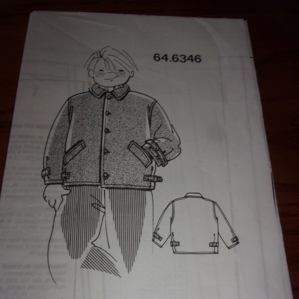 Patron veste en loden pour 8/10/12 ans novembre 1988 ,patron suppl modes et travaux