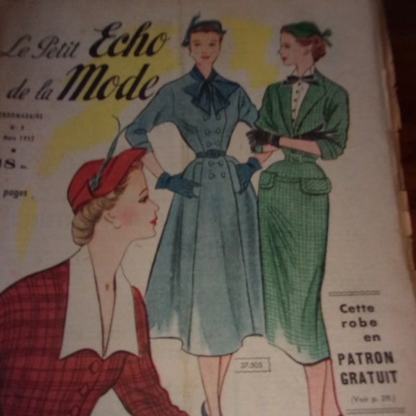 Le petit écho de la mode 2 mars 1952 ,magazine féminin années 50