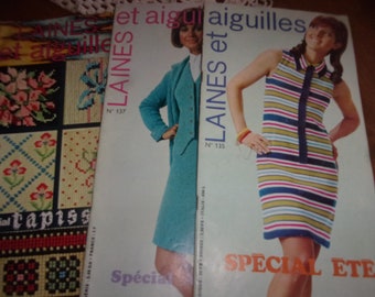 Laines et aiguilles magazine de tricot vintage ,tricot crochet aiguille et tapisserie années 60