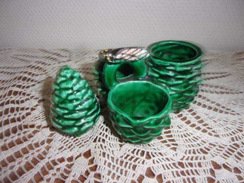 Vintage salttard salt mustard pepper decor cicada ceramic salter mustard