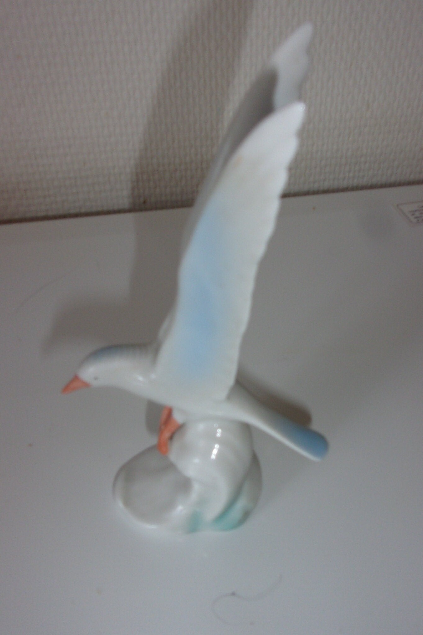 Figurine de Mouette Vintage , Statuette d'oiseau, Porcelaine Hongroise Hollohaza, Peinte à La Main