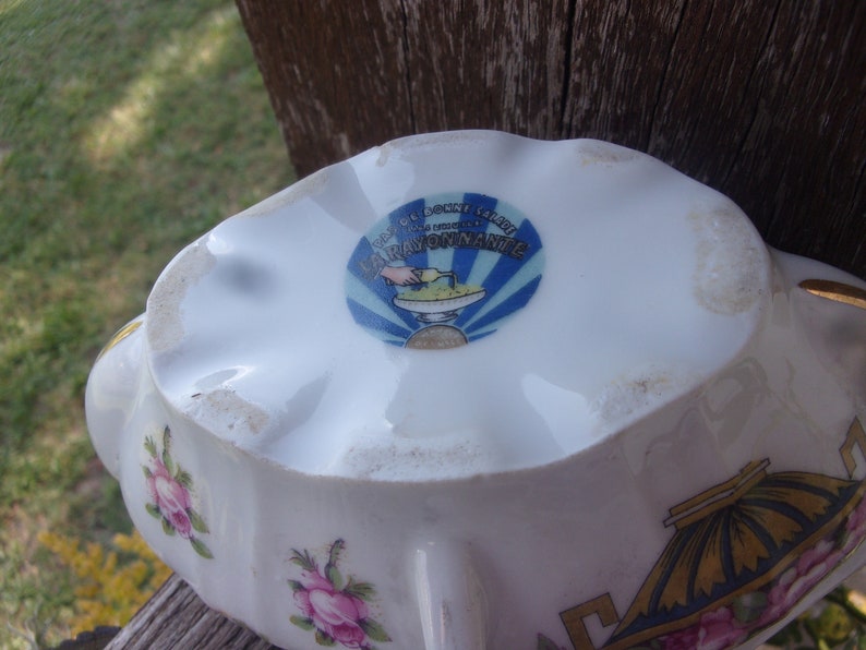 Saucière en porcelaine vintage ,saucière gras maigre offerte par l huile la rayonnante image 3